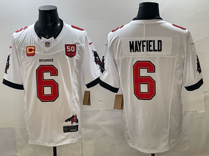 Men 2026 Nike Tampa Bay Buccaneers #6 Mayfield White 3th generation Limited NFL Jersey 01